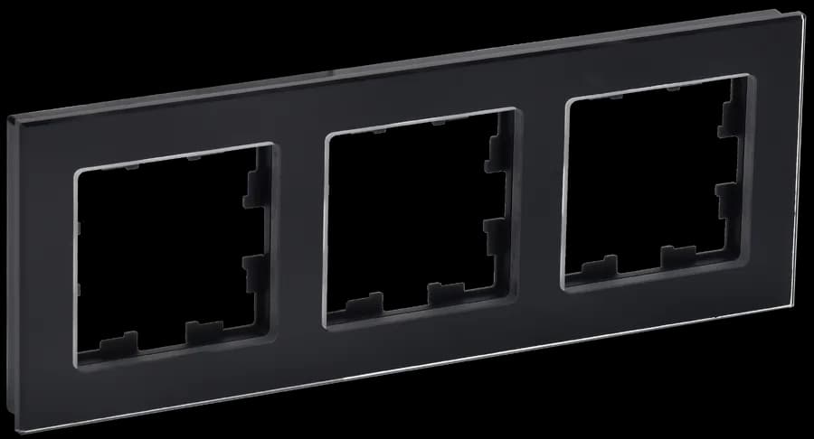 Рамка трёхместная IEK BRITE BR-M32-G-K02 (черный)
