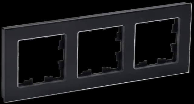 Рамка трёхместная IEK BRITE BR-M32-G-K02 (черный)