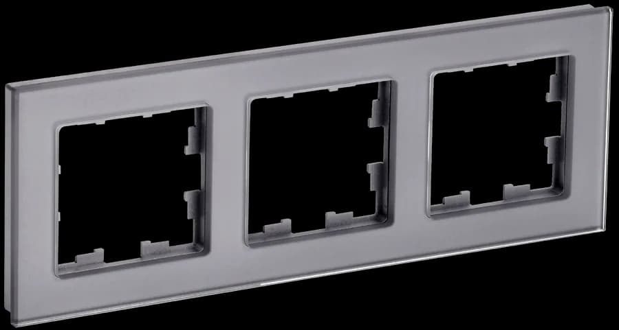 Рамка трёхместная IEK BRITE BR-M32-G-K03 (серый)