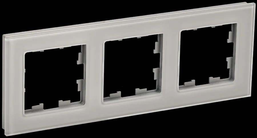Рамка трёхместная IEK BRITE BR-M32-G-K30 (серый)