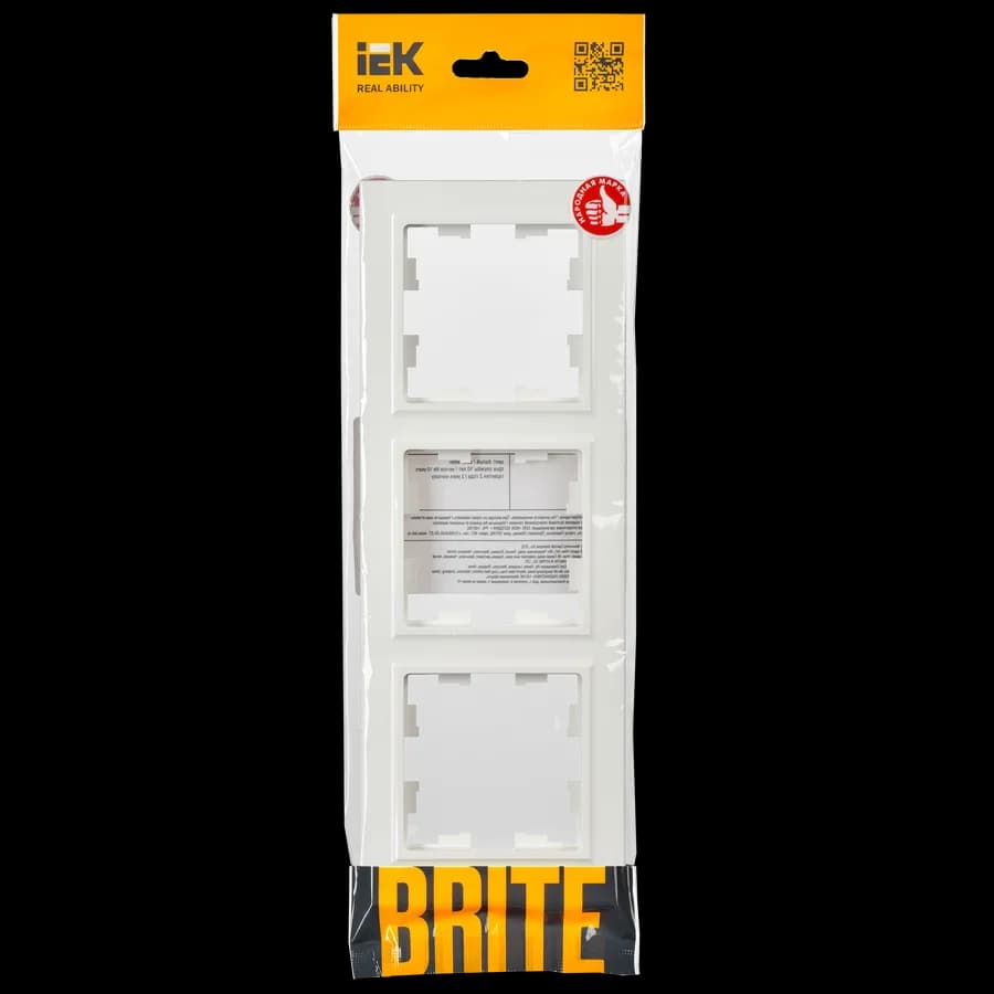 Рамка трёхместная IEK BRITE BR-M32-K01 (белый), фото 2