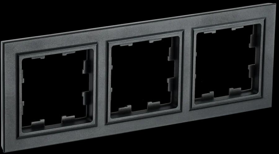 Рамка трёхместная IEK BRITE BR-M32-K02 (черный)