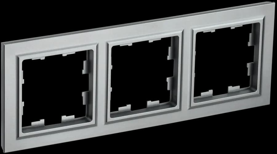 Рамка трёхместная IEK BRITE BR-M32-K46 (сталь)