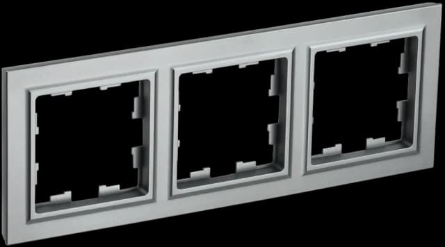 Рамка трёхместная IEK BRITE BR-M32-K46 (сталь)