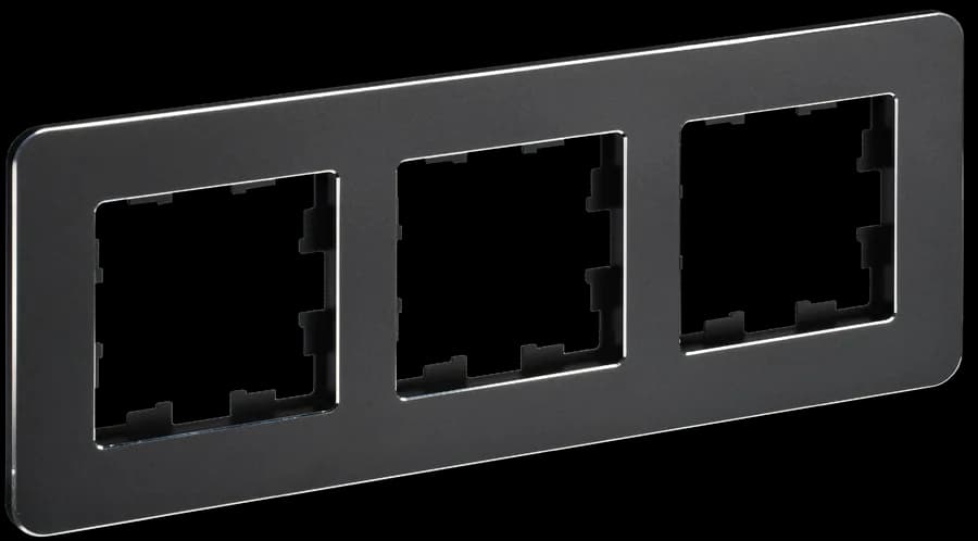 Рамка трёхместная IEK BRITE BR-M32-M-01-K02 (черный)