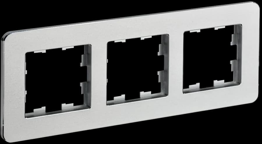 Рамка трёхместная IEK BRITE BR-M32-M-01-K47 (алюминий)