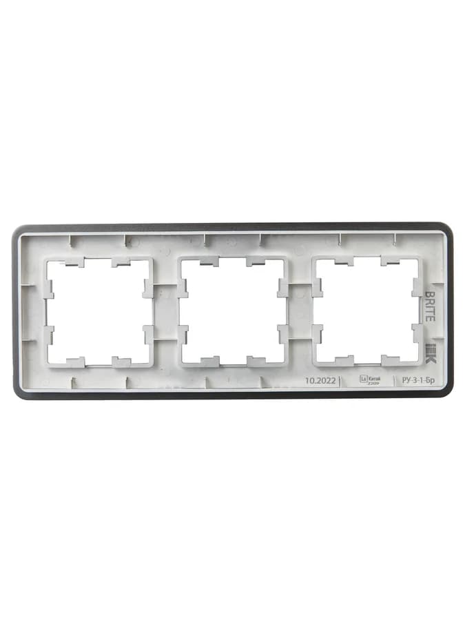 Рамка трёхместная IEK BRITE BR-M32-M-01-K48 (титан), фото 3