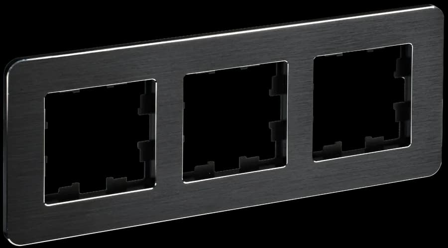 Рамка трёхместная IEK BRITE BR-M32-M-21-K02 (черный)