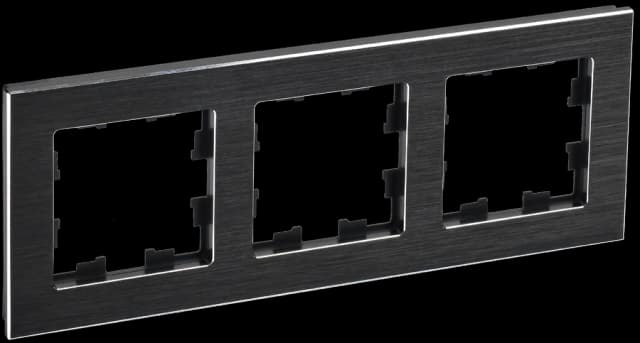 Рамка трёхместная IEK BRITE BR-M32-M-K02 (черный)