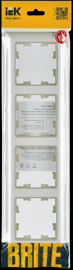Рамка четырёхместная IEK BRITE BR-M42-12-1-K10 (бежевый), фото 2