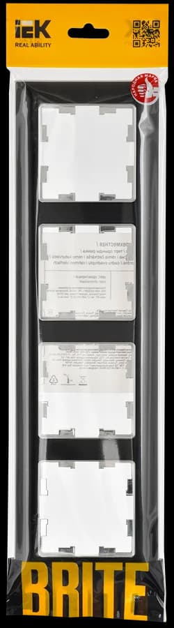 Рамка четырёхместная IEK BRITE BR-M42-12-2-K23 (черный), фото 2