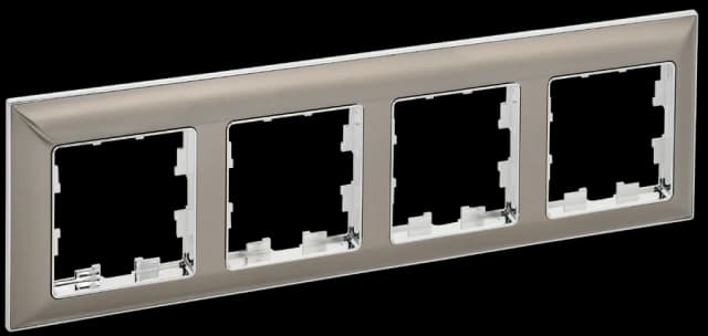 Рамка четырёхместная IEK BRITE BR-M42-12-4-K23 (никель)