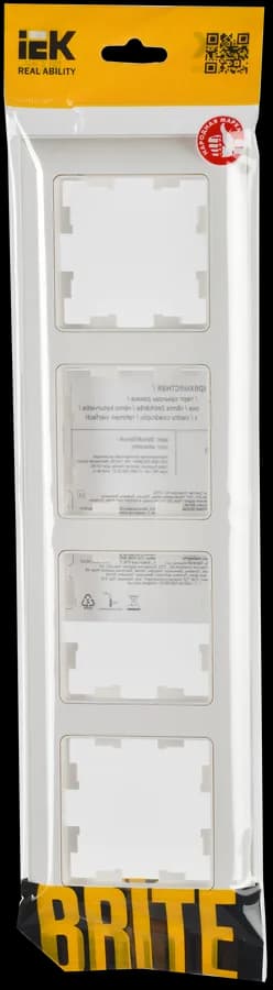 Рамка четырёхместная IEK BRITE BR-M42-12-K01 (белый), фото 2