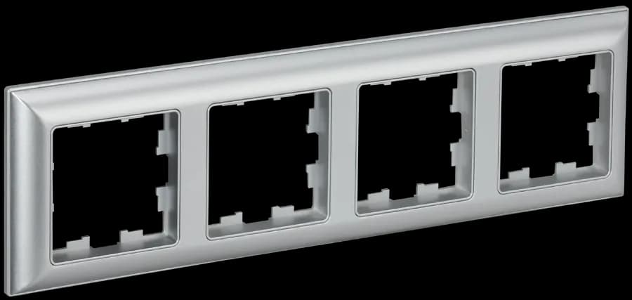 Рамка четырёхместная IEK BRITE BR-M42-12-K47 (алюминий)