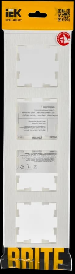 Рамка четырёхместная IEK BRITE BR-M42-51-K01 (белый), фото 2