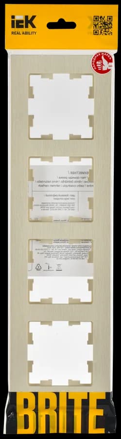 Рамка четырёхместная IEK BRITE BR-M42-51-K10 (бежевый), фото 2