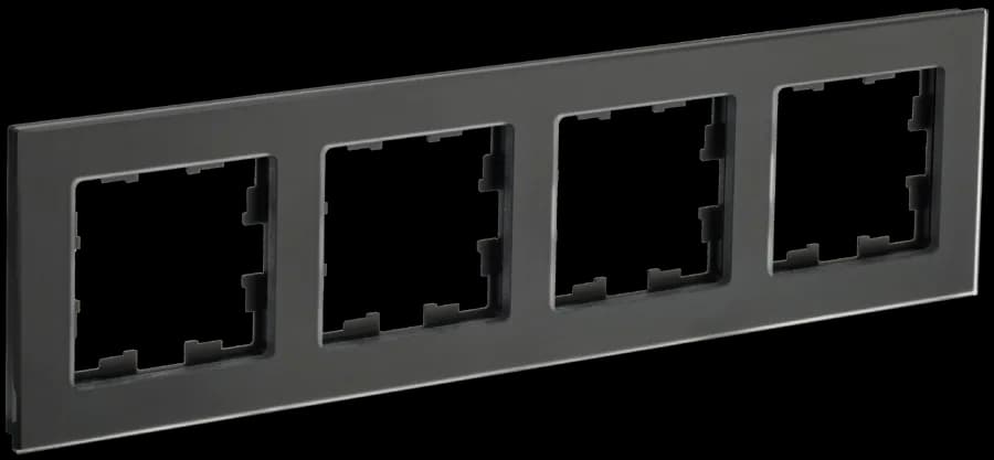 Рамка четырёхместная IEK BRITE BR-M42-G-31-K02 (черный)