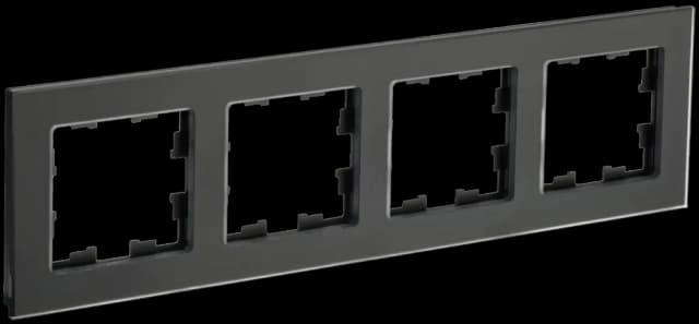 Рамка четырёхместная IEK BRITE BR-M42-G-31-K02 (черный)