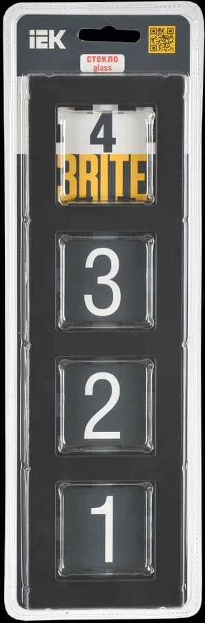 Рамка четырёхместная IEK BRITE BR-M42-G-31-K02 (черный), фото 2
