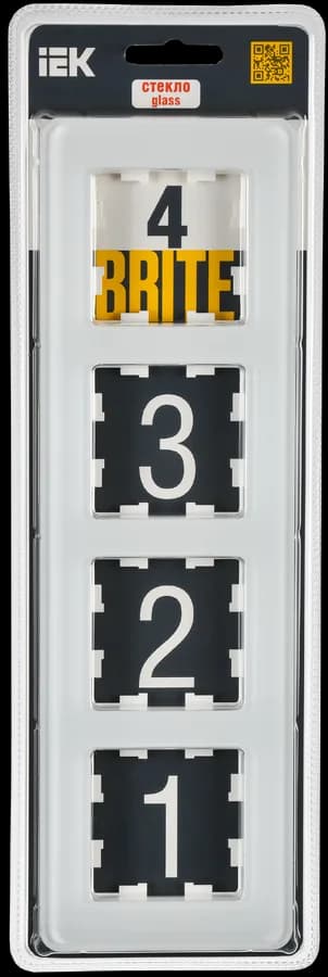 Рамка четырёхместная IEK BRITE BR-M42-G-41-K01 (белый), фото 2