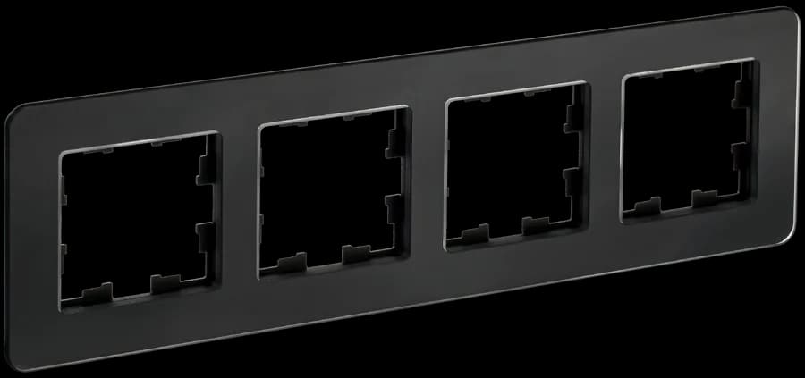 Рамка четырёхместная IEK BRITE BR-M42-G-41-K02 (черный)