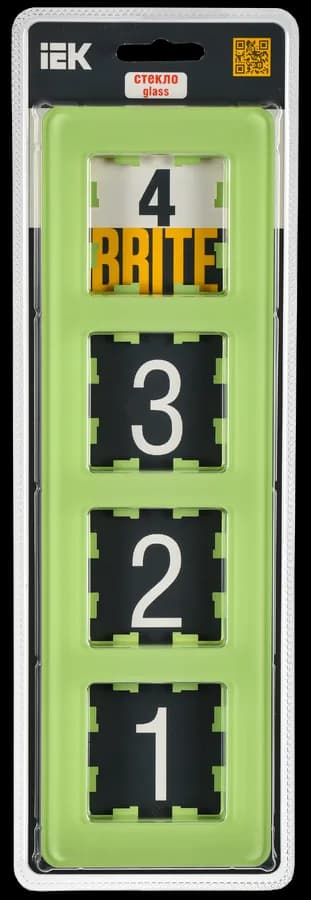 Рамка четырёхместная IEK BRITE BR-M42-G-41-K06 (зеленый), фото 2