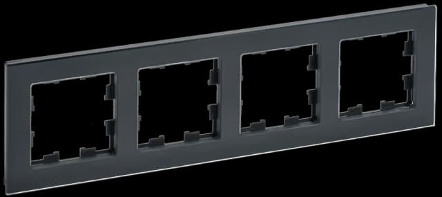 Рамка четырёхместная IEK BRITE BR-M42-G-K02 (черный)