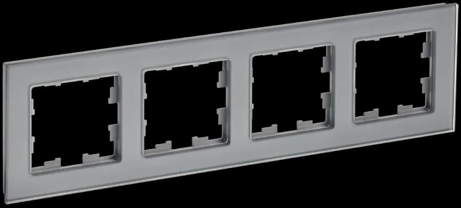 Рамка четырёхместная IEK BRITE BR-M42-G-K03 (серый)