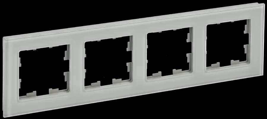 Рамка четырёхместная IEK BRITE BR-M42-G-K30 (серый)