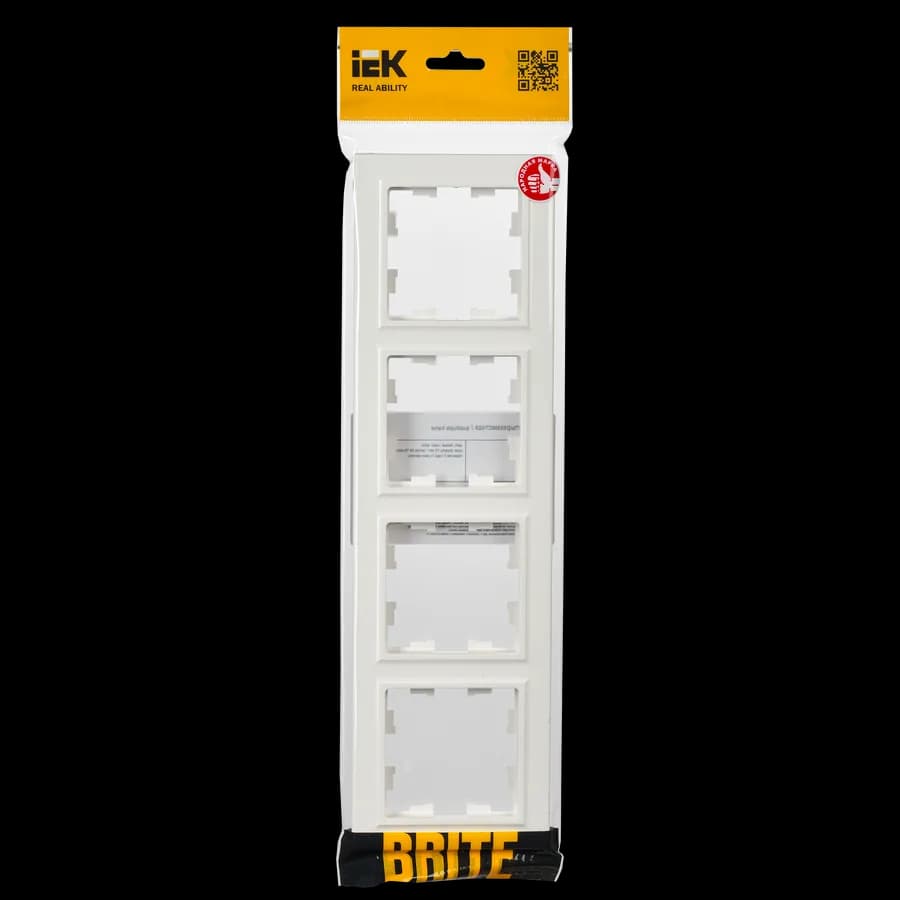 Рамка четырёхместная IEK BRITE BR-M42-K01 (белый), фото 2