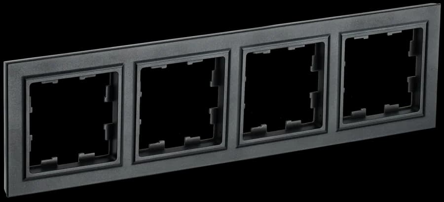 Рамка четырёхместная IEK BRITE BR-M42-K02 (черный)