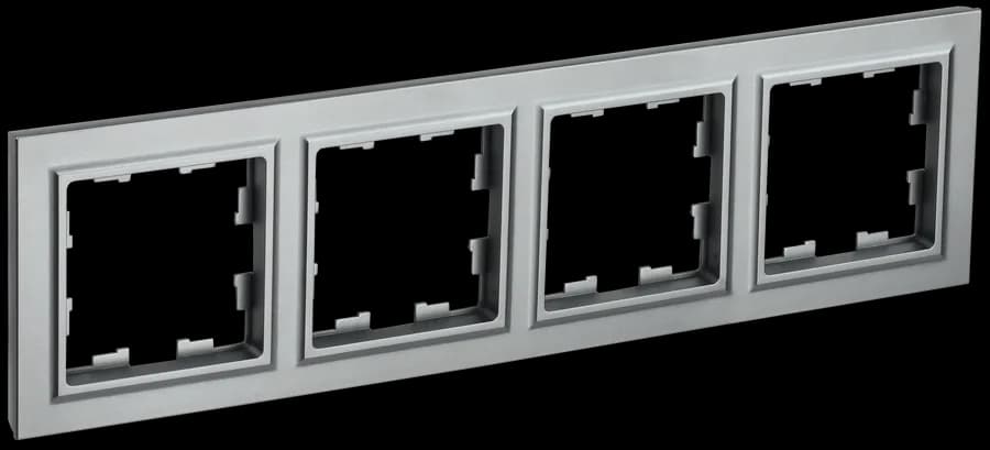 Рамка четырёхместная IEK BRITE BR-M42-K46 (сталь)