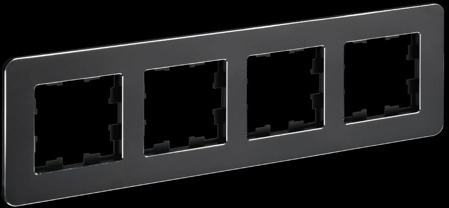 Рамка четырёхместная IEK BRITE BR-M42-M-01-K02 (черный)
