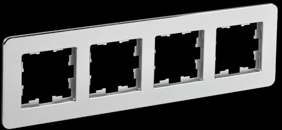 Рамка четырёхместная IEK BRITE BR-M42-M-01-K47 (алюминий)