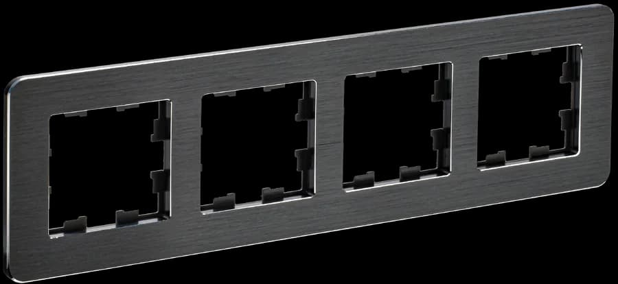 Рамка четырёхместная IEK BRITE BR-M42-M-21-K02 (черный)