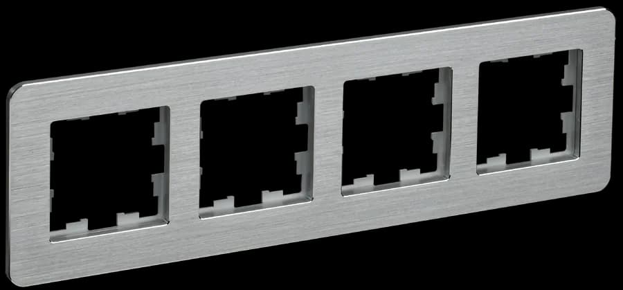 Рамка четырёхместная IEK BRITE BR-M42-M-21-K47 (алюминий)