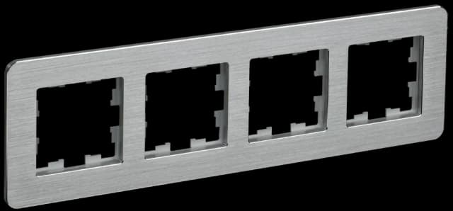 Рамка четырёхместная IEK BRITE BR-M42-M-21-K47 (алюминий)