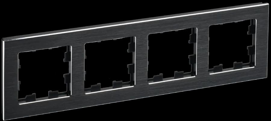 Рамка четырёхместная IEK BRITE BR-M42-M-K02 (черный)
