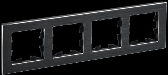 Рамка четырёхместная IEK BRITE BR-M42-M-K02 (черный)