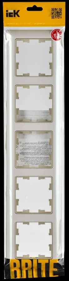 Рамка пятиместная IEK BRITE BR-M52-12-1-K10 (бежевый), фото 2
