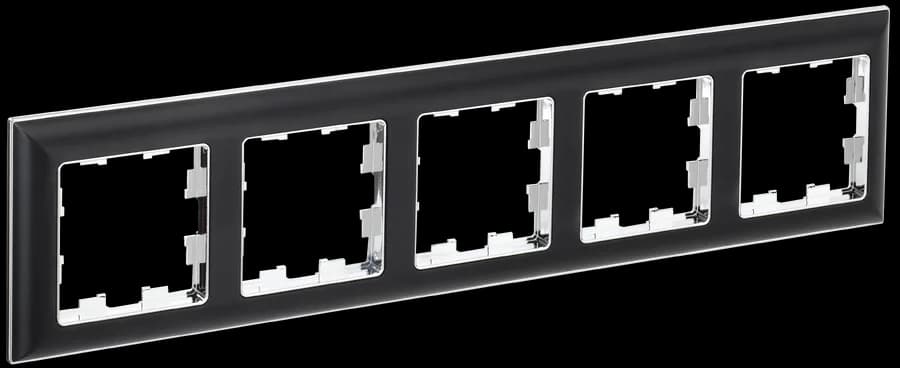 Рамка пятиместная IEK BRITE BR-M52-12-2-K23 (черный)