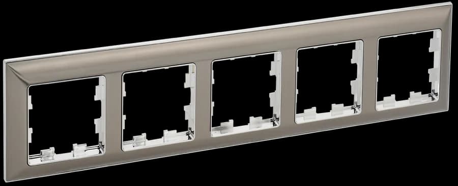 Рамка пятиместная IEK BRITE BR-M52-12-4-K23 (никель)