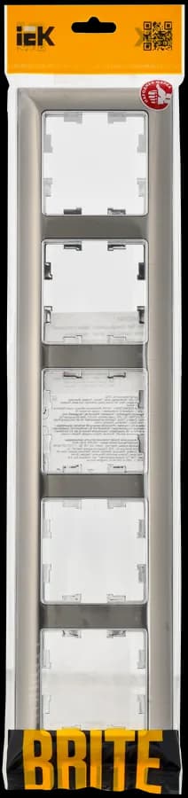 Рамка пятиместная IEK BRITE BR-M52-12-4-K23 (никель), фото 2