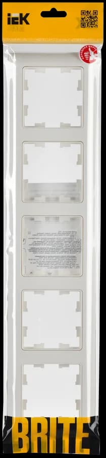 Рамка пятиместная IEK BRITE BR-M52-12-K01 (белый), фото 2