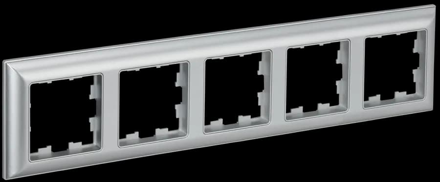 Рамка пятиместная IEK BRITE BR-M52-12-K47 (алюминий)