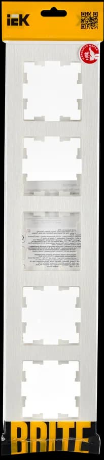 Рамка пятиместная IEK BRITE BR-M52-51-K01 (белый), фото 2