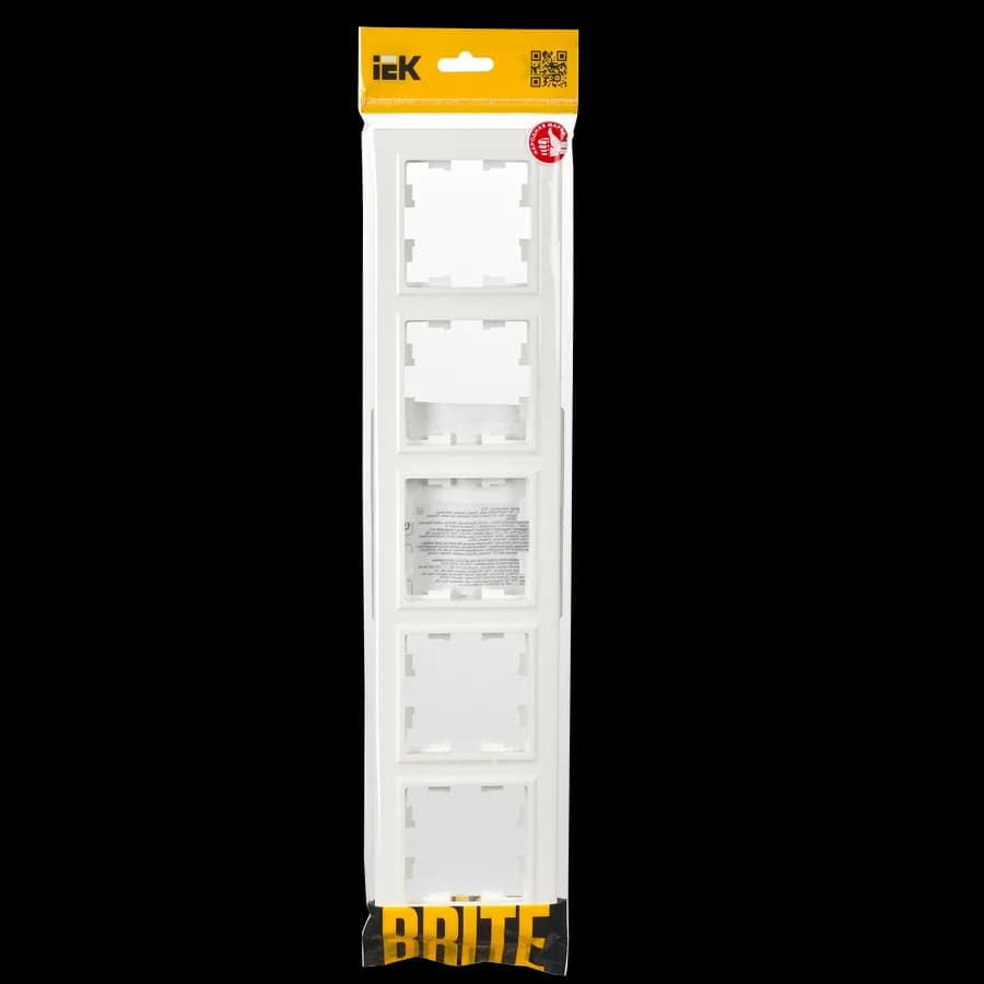 Рамка пятиместная IEK BRITE BR-M52-K01 (белый), фото 3