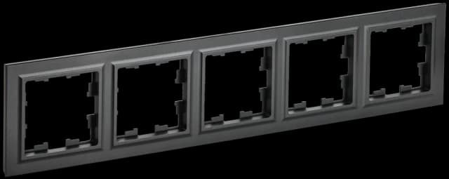 Рамка пятиместная IEK BRITE BR-M52-K02 (черный)