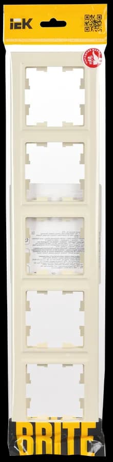 Рамка пятиместная IEK BRITE BR-M52-K10 (бежевый), фото 2
