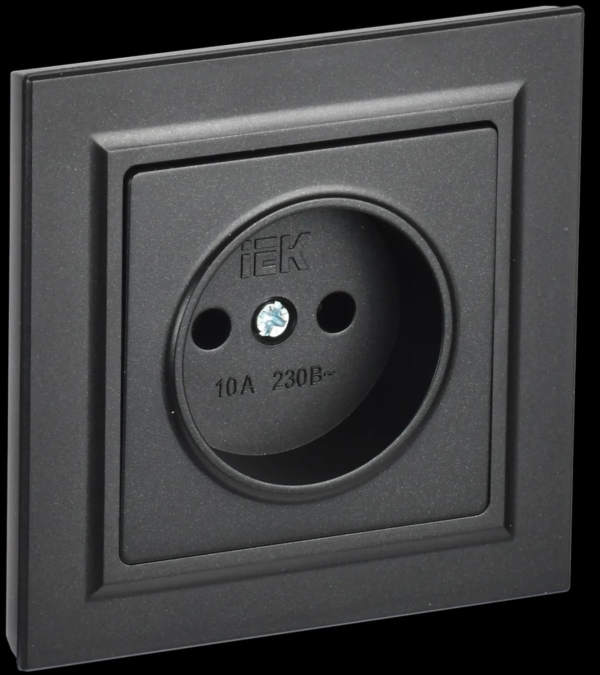 Розетка без заземления IEK BRITE BR-R10-10-K02-F (черный)